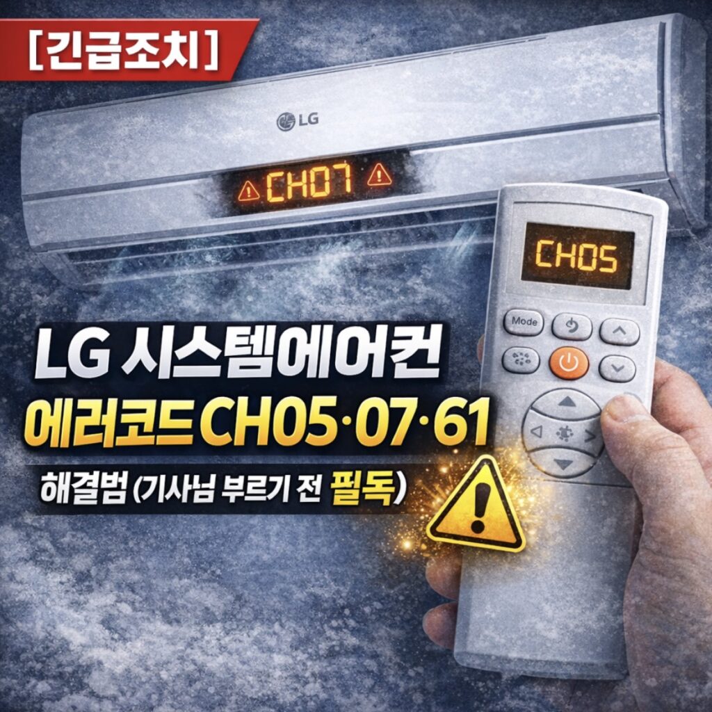 LG 시스템에어컨 에러코드 CH05 07 61 해결법