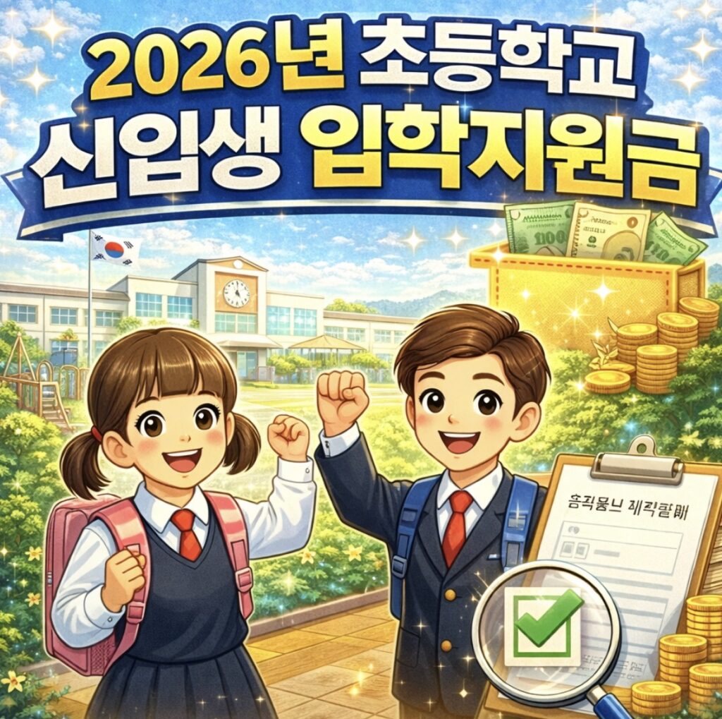2026년 초등학교 신입생 입학지원금 금액 신청방법